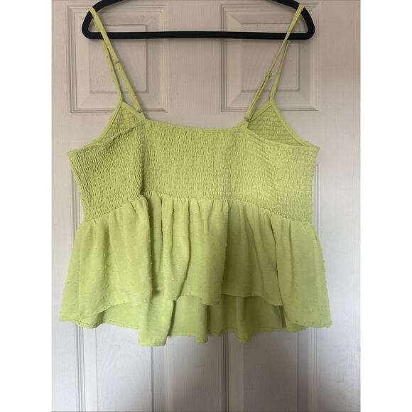 Forever 21 Women's Plus Size 3X Green Y2K Smocked Peplum Cropped Tank - Picture 6 of 9